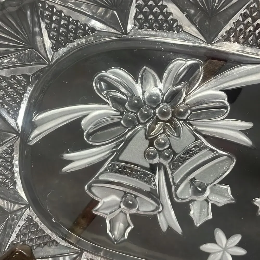 Studio Nova Holiday Bells Scalloped Rim Dessert Tray